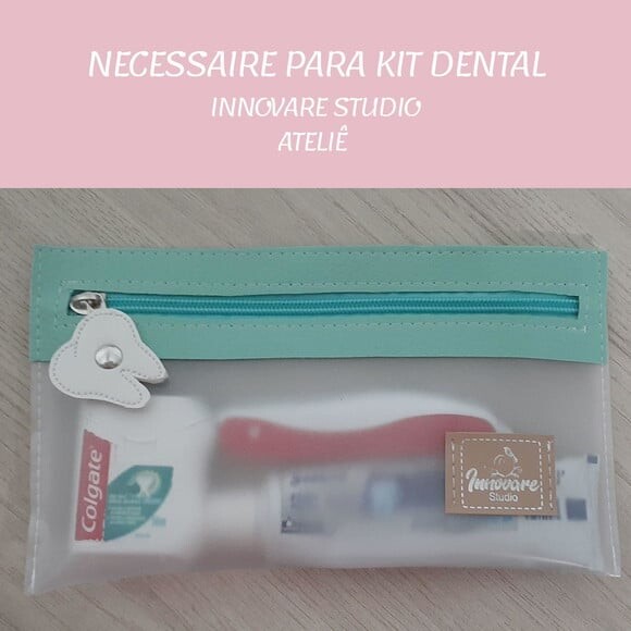 Necessaire porta escova de dente - coração e dentinho