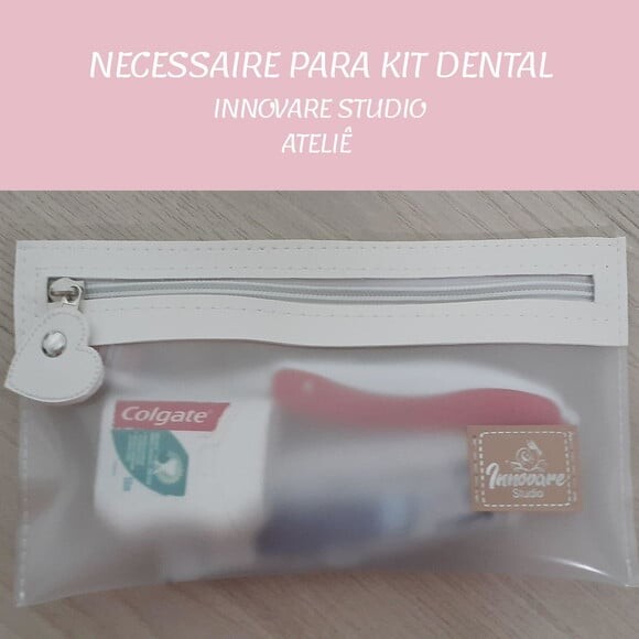 Necessaire porta escova de dente - coração e dentinho