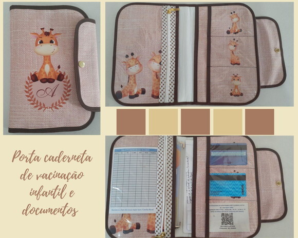 PORTA DOCUMENTOS INFANTIL - GIRAFINHA