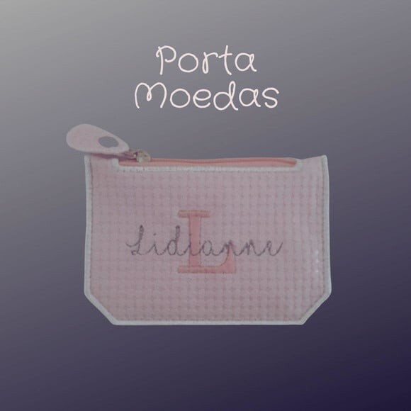 Porta moedas em sintético - bordado