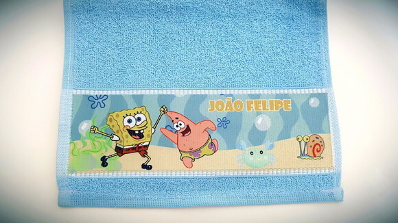 Toalha de mão personalizada Bob Esponja