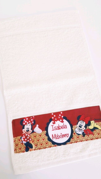 Toalha de mão personalizada Minnie