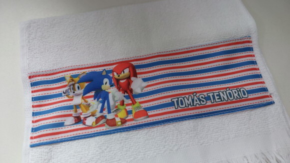 Toalha de Mão Personalizada Sonic