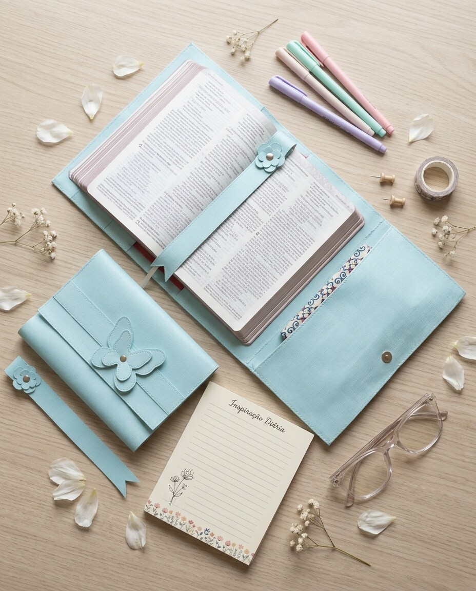 Capa para Biblia com Marcador de Páginas