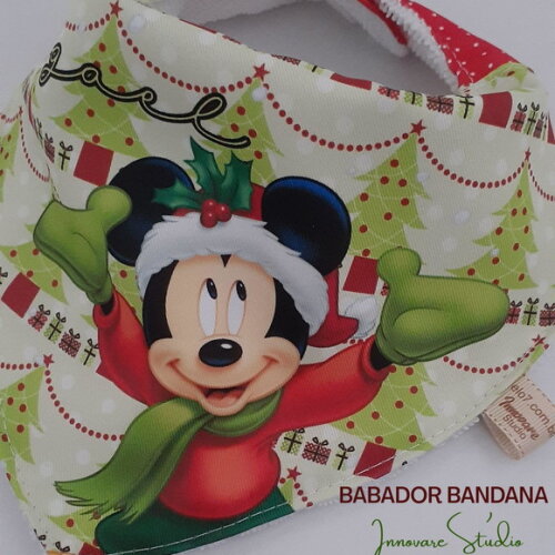 Babador bandana Natal do Mickey
