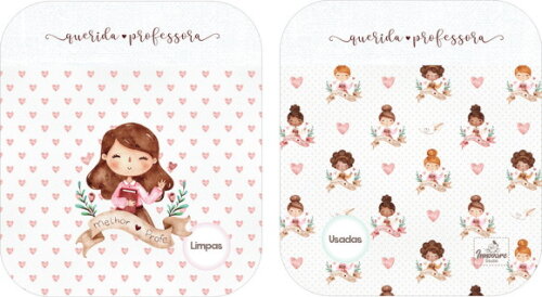 Case porta máscaras dupla face - Professora