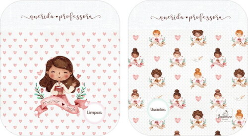 Case porta máscaras dupla face - Professora