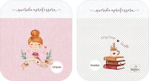 Case porta máscaras dupla face - Professora