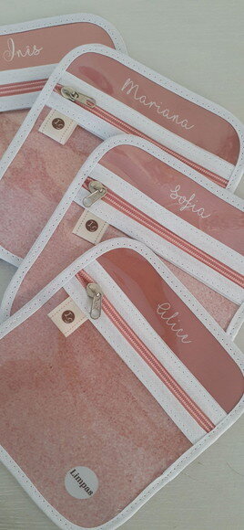 Case porta máscaras dupla face - Rosa Seco