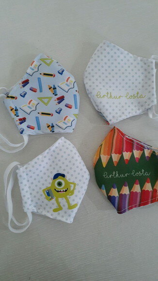 Case porta máscaras dupla face + máscaras de proteção