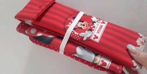 Jogo americano e porta talher Minnie Vermelha