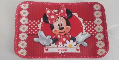 Jogo americano e porta talher Minnie Vermelha