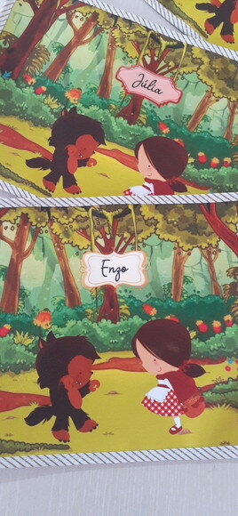 Jogo americano infantil - chapeuzinho e o lobo