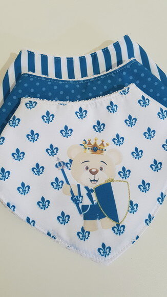 Kit 3 babadores - Ursinho Realeza