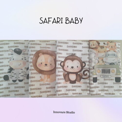 Kit babador e fraldinhas - safari baby