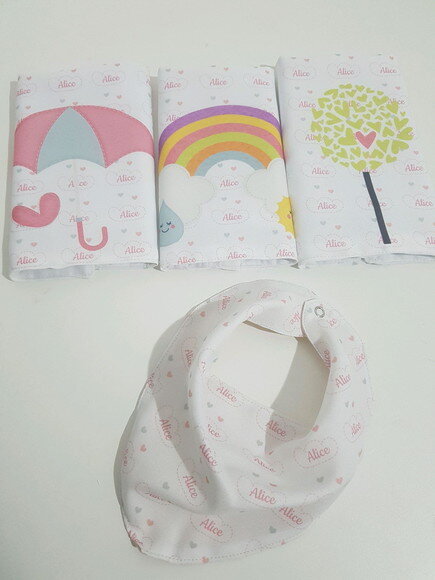Kit babador e paninhos para bebê