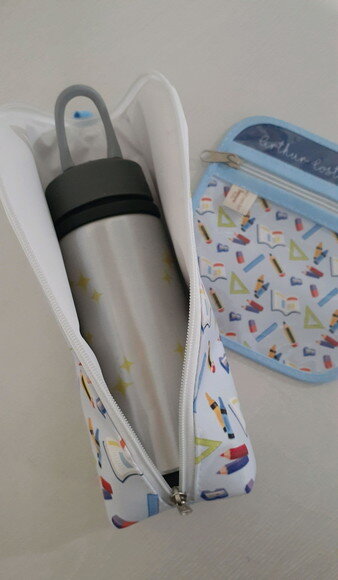 KIT Escolar- porta garrafa e porta máscaras