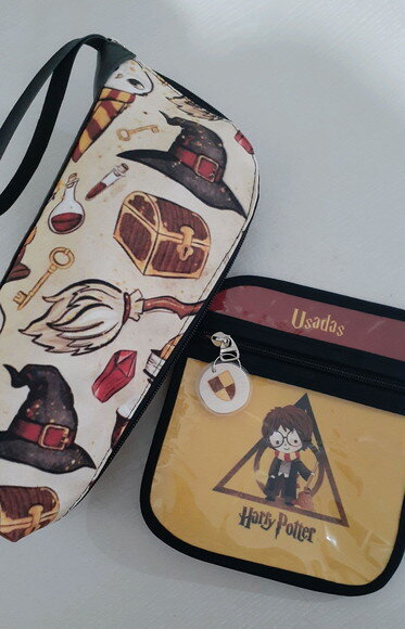 KIT Harry Potter- porta garrafa e porta máscaras