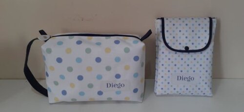 Kit higiene baby - necessaire G + porta fraldas e lenço