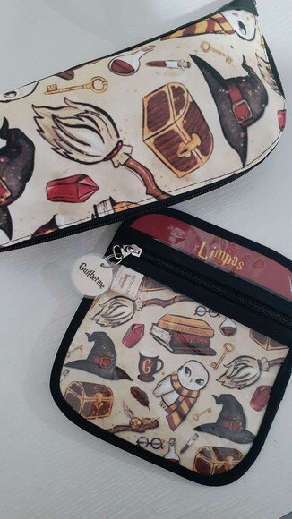 KIT Harry Potter- porta garrafa e porta máscaras