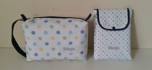 Kit higiene baby - necessaire G + porta fraldas e lenço