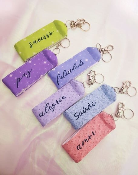 Kit necessaire e chaveiro Emoções
