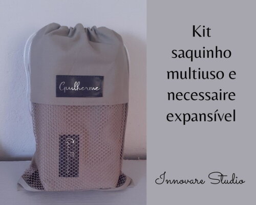 Kit organizador - necessaire expansível e saquinho multiuso