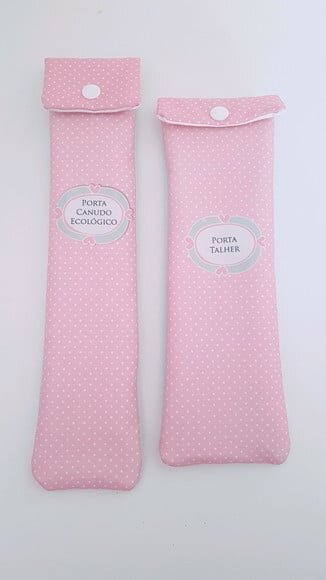 Kit Porta canudo ecológico e porta talher