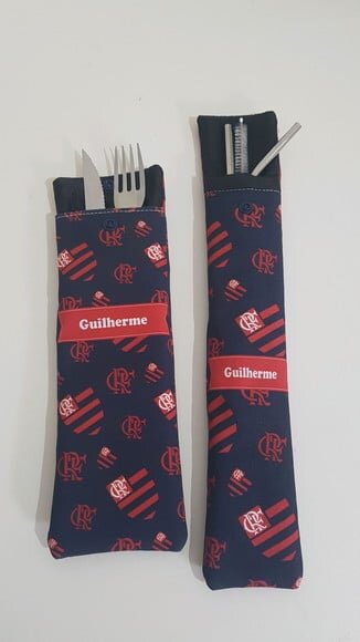 Kit Porta Canudo Ecológico E Porta Talher