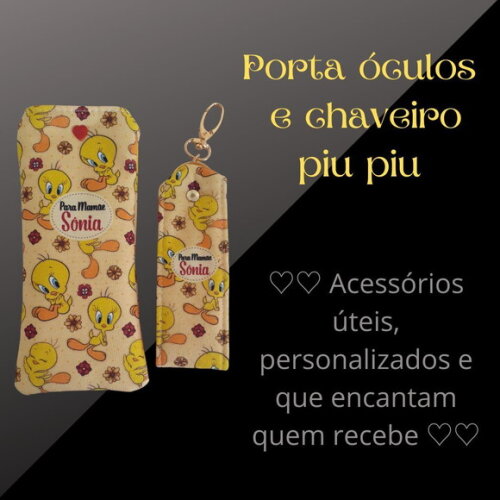 Kit porta óculos e chaveiro