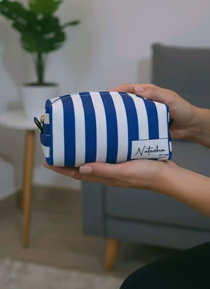 Necessaire Box P - Listras Azuis