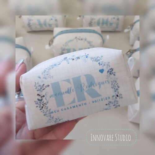 Necessaire Mini Box - Areia e Azul Serenity