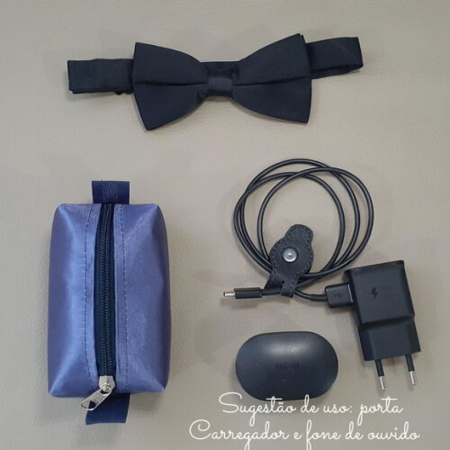 Necessaire Mini Box - Azul e Prata