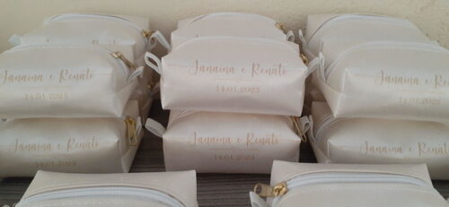 Necessaire mini box - branco e marfim
