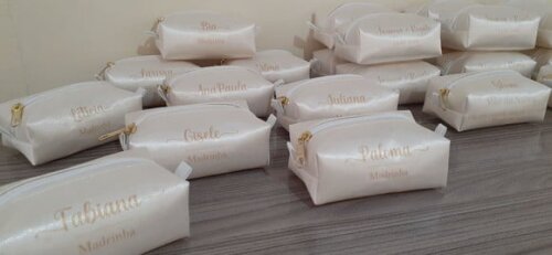Necessaire mini box - branco e marfim