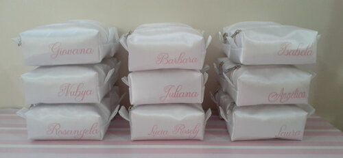 Necessaire Mini Box - Branco E Rosê