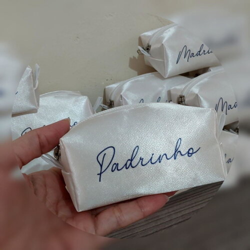 Necessaire Mini Box - Branco e Marinho