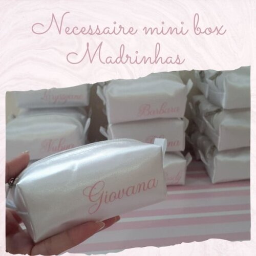 Necessaire Mini Box - Branco E Rosê