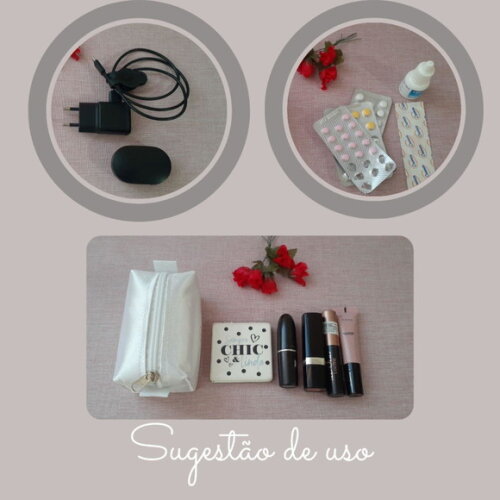 Necessaire Mini Box - Branco E Rosê