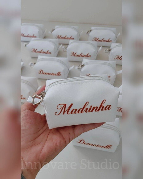 Necessaire Mini Box - Branco e Terracota