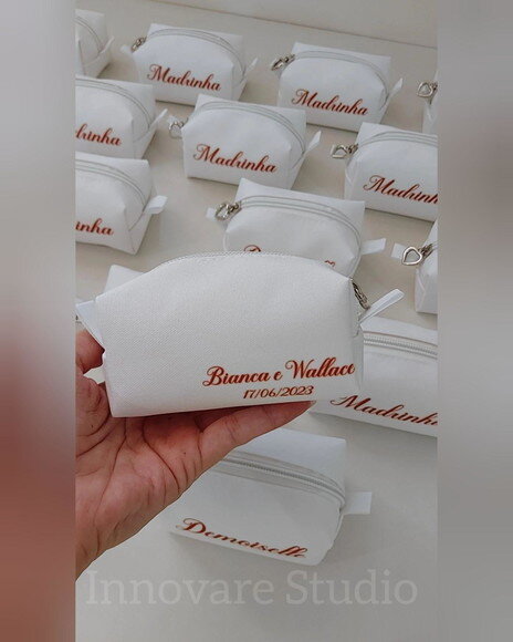 Necessaire Mini Box - Branco e Terracota
