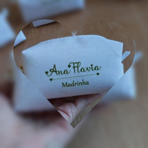 Necessaire Mini Box - Branco e Verde Militar
