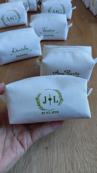 Necessaire Mini Box - Branco e Verde Militar