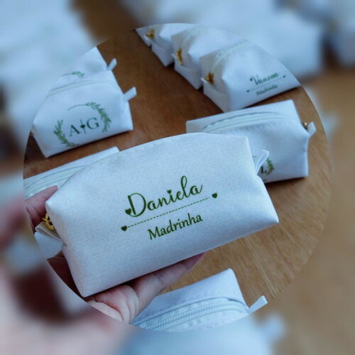 Necessaire Mini Box - Branco e Verde Militar