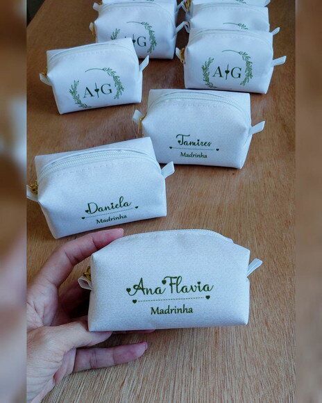 Necessaire Mini Box - Branco e Verde Militar