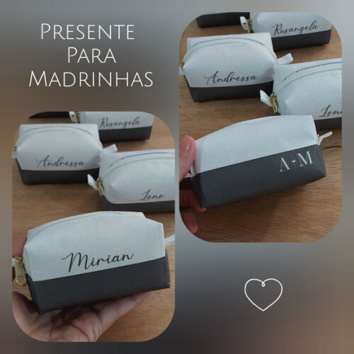Necessaire Mini Box - Branco e Verde Musgo