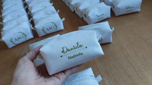 Necessaire Mini Box - Branco e Verde Militar