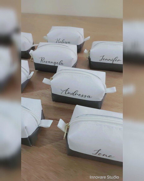 Necessaire Mini Box - Branco e Verde Musgo
