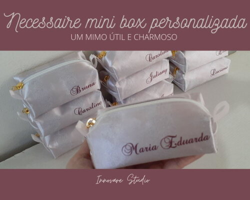Necessaire mini box - rosê e marsala