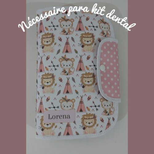 Necessaire para Kit Higiene - Leão Rosa